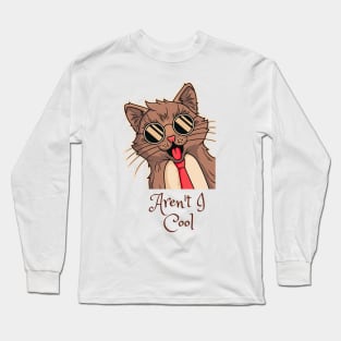 Cool and calm cat design Long Sleeve T-Shirt